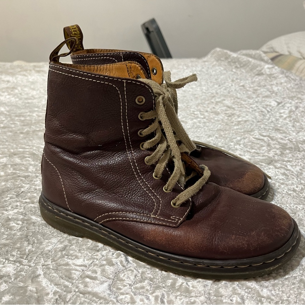 Dr. Martens Dark Brown Leather Boots. Men’s 7, Women’s 8.5